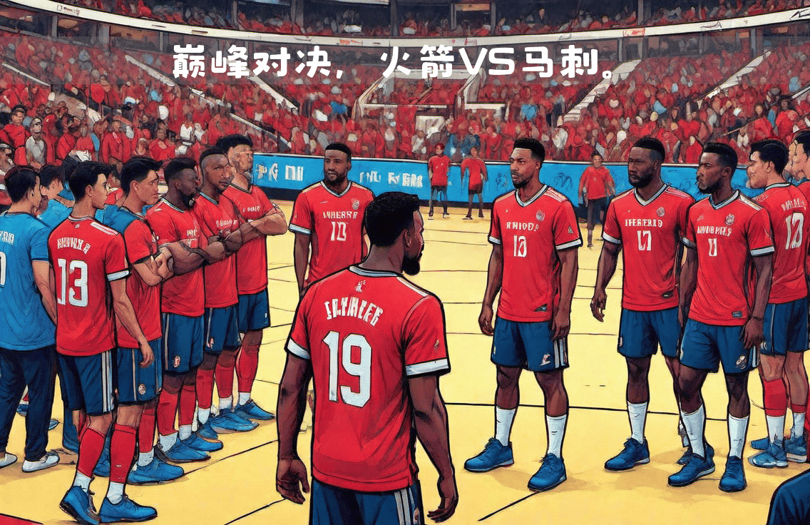热门球队交锋，场上球员斗志昂扬
